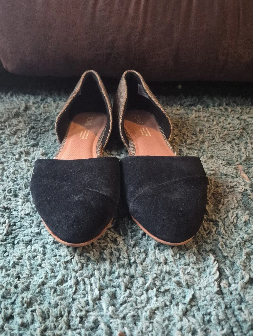 Toms Jutti D'Orsay Flats Gray Black Size 9.5 - Picture 4 of 13